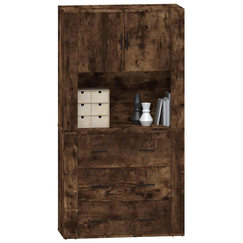 Highboard In Smoked Oak Finish Particleboard