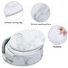 6 Pcs Home Kitchen Marble Pattern Cup Coaster Creative Round Edge Cup Mat Drink Mat Pu Leather Cup Pad Thermal Insulation