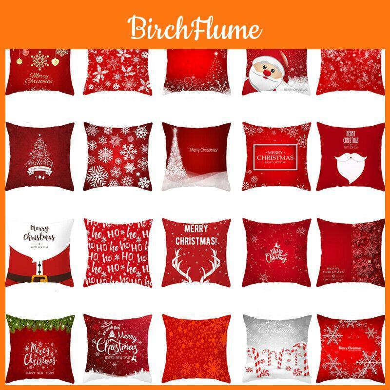 Festive Christmas Red Pillow Case Luxurious Cushion Cover For Cheerful Home Decor