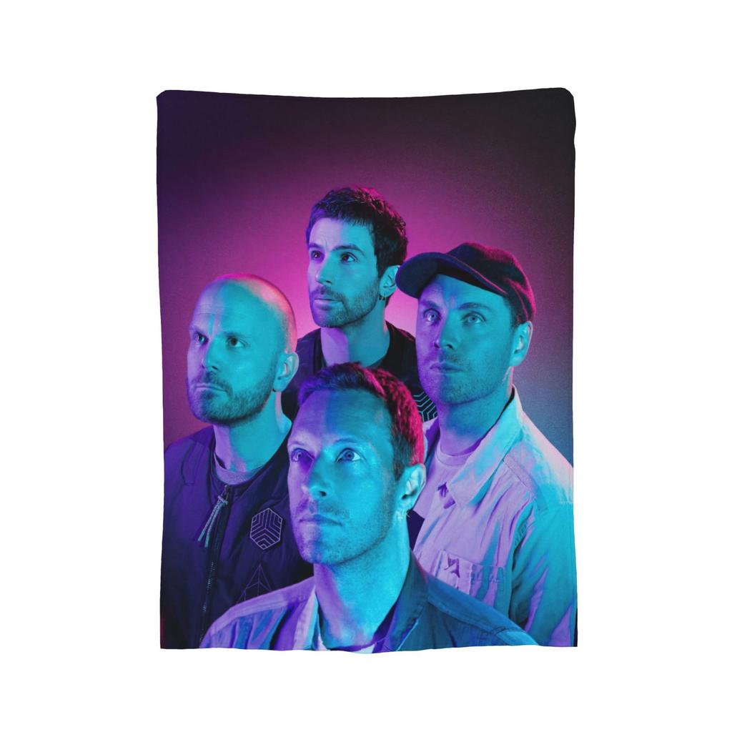 Coldplays Rock Band Blankets Flannel Print Breathable Lightweight Thin Throw Blankets for Sofa Office Quilt