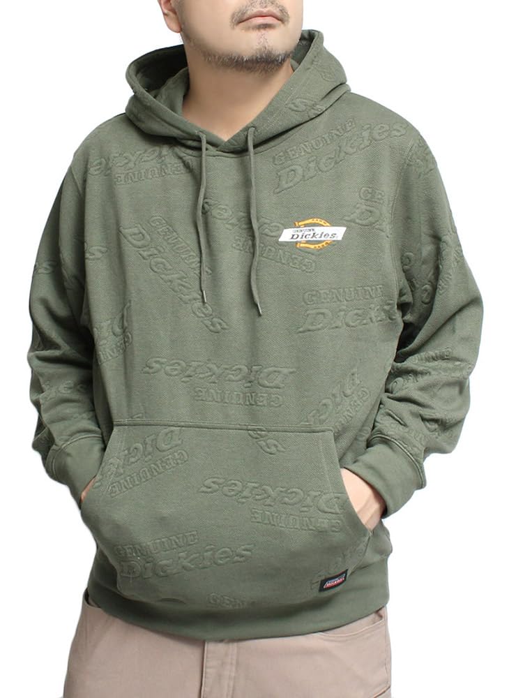 

Dickies GENUINE Men s Plus Size Pullover Hoodie with Puffy Jacquard Fleece Sweatshirt, Size 5L, Khaki (46)