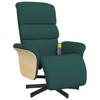 Massage Chair with Footrest Dark Green Fabric