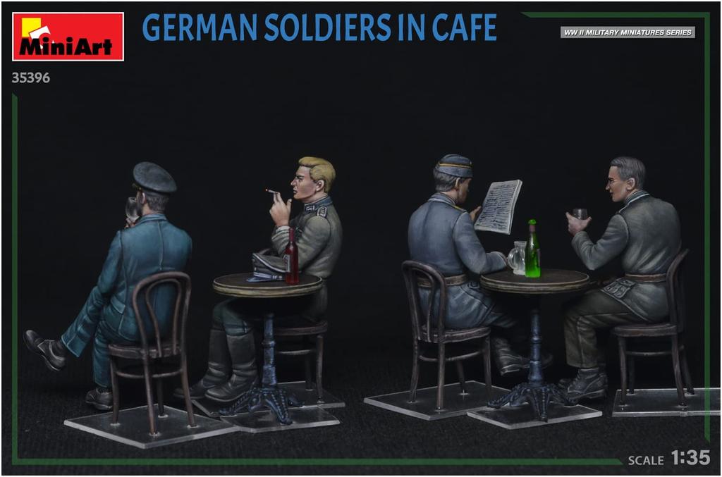 MiniArt Scale German Soldier In a Cafe of Plastic Model Kit MA35396 1/35 (Set 4)