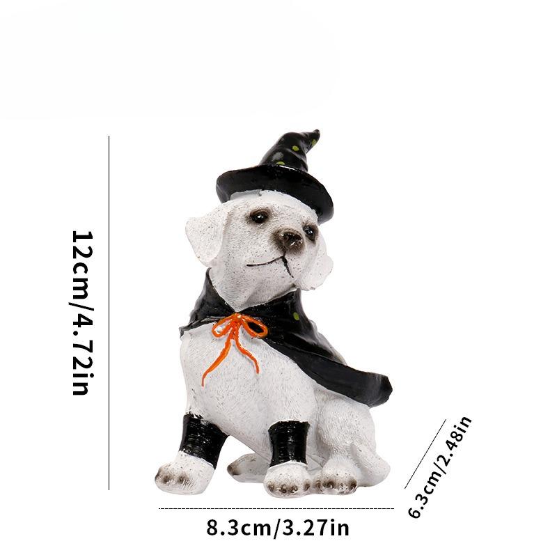

Halloween Decoration Pet Dog Witch Resin Figurine, Pet Store Decoration Item Witch