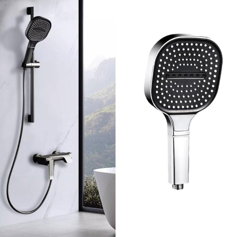 Universal 13cm Shower Head with Not Clogging Nozzles Universal Shower interfaces ABS for High Pressure Bathroom Use