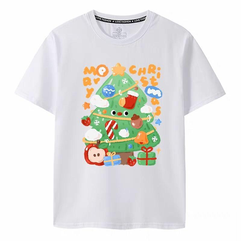 

Merry Christmas Santa Claus Reindeer T-shirt Christmas Eve Men s Women s Christmas Merchandise Red Short Sleeve 4XL