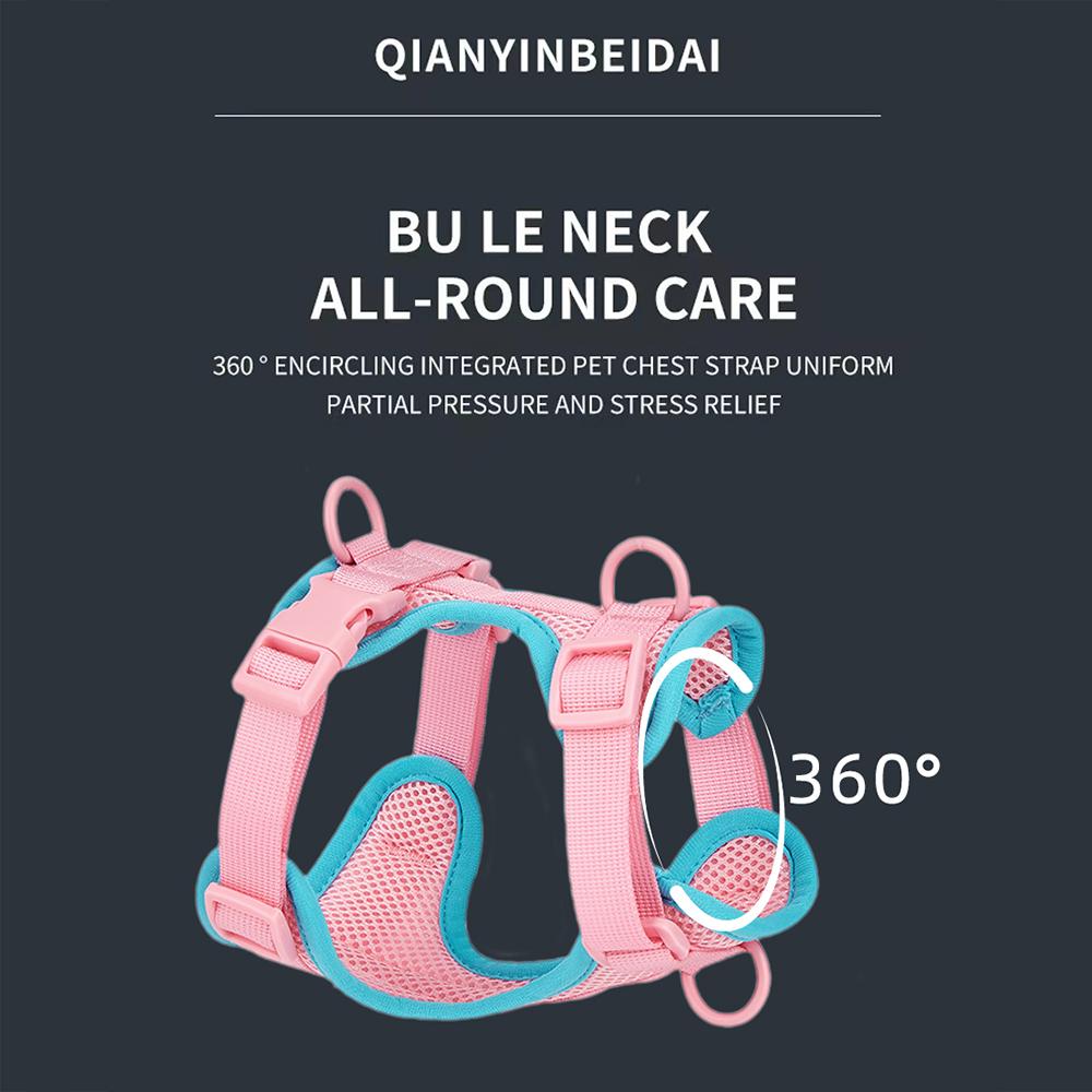 Size L Summer Breathable Mesh Dog Cat Harness Adjustable Pet Harness