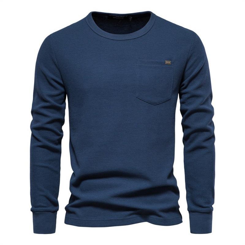 Men’s Euro Fit Waffle Knit Crew Neck Pocket T-Shirt