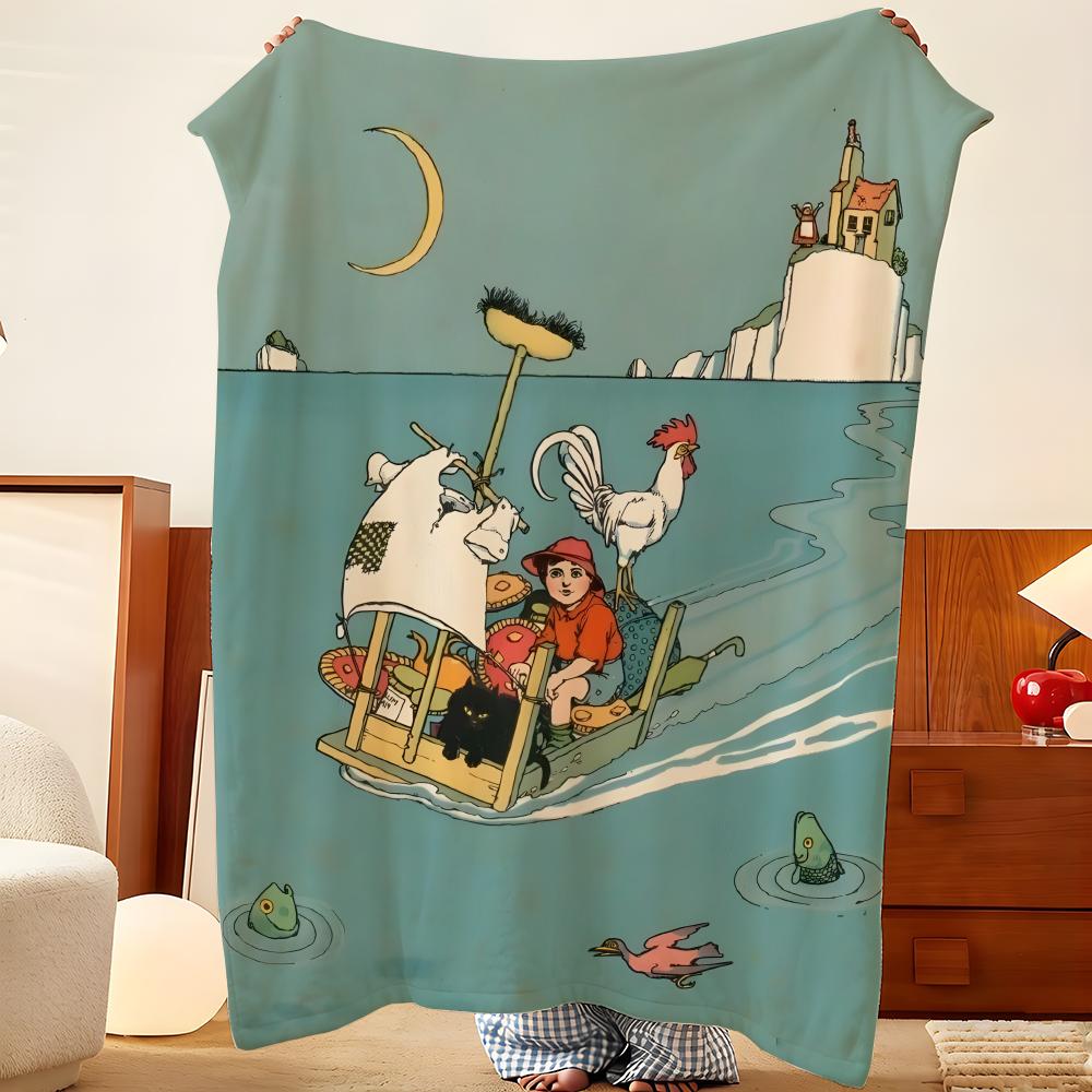Artist W-William H-Heath R-Robinson Throw Flannel Throw Blanket, Lightweight Cozy, Durable Washable cute Cool