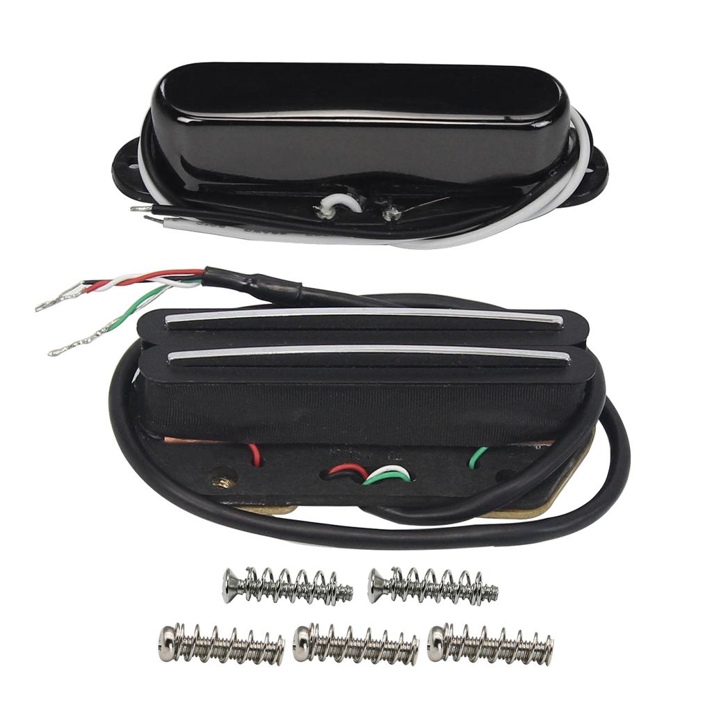 FLEOR Set of Alnico V TL Pickups Neck +Hot Dual Rails Humbucker Bridge Pickup fit for TL Guitar