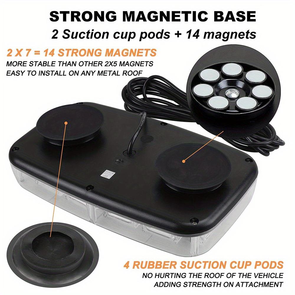 48LED Roof Top LED Strobe Lights Emergency Safety Warning Light Bar with Magnetic Base 12-24V for Car SUV Trucks Trailer Jeep