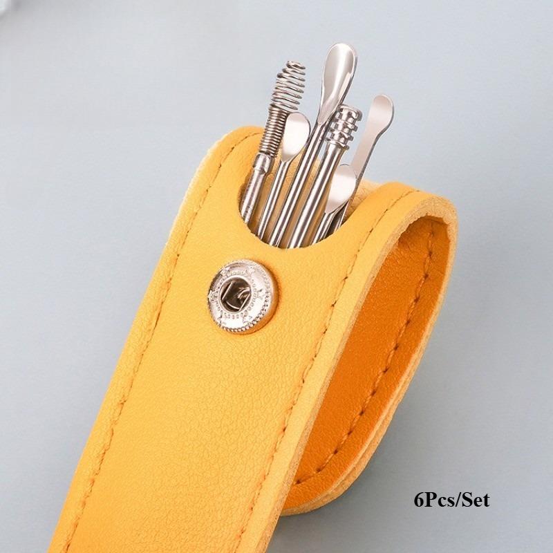 

6Pcs Ear Cleaner Ear Wax Remover Cleaning Kit Pick Earwax Curette Spoon Care Removal Tool For Baby Adults Ear Care Set