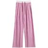 Women's Summer High-Waist Plaid Casual Pants: Slimming Straight or Wide Leg Draped Design