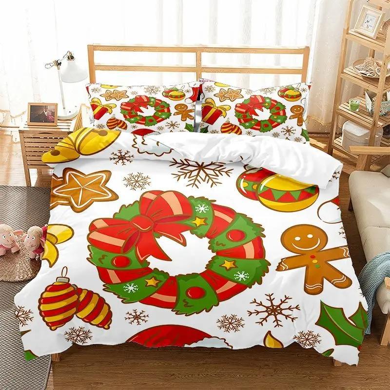 Christmas Kid Duvet Cover KingQueen Size,Red Christmas Socks Decoration 3 Piece Bedding,Merry Christmas Theme Quilt Cover,cream