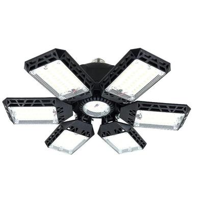 Składana lampa garażowa LED sufitowa lampa robocza z regulowanymi panelami żarówka LED z trzonkiem E27 do magazynu garażu warsztatu lampa sufitowa