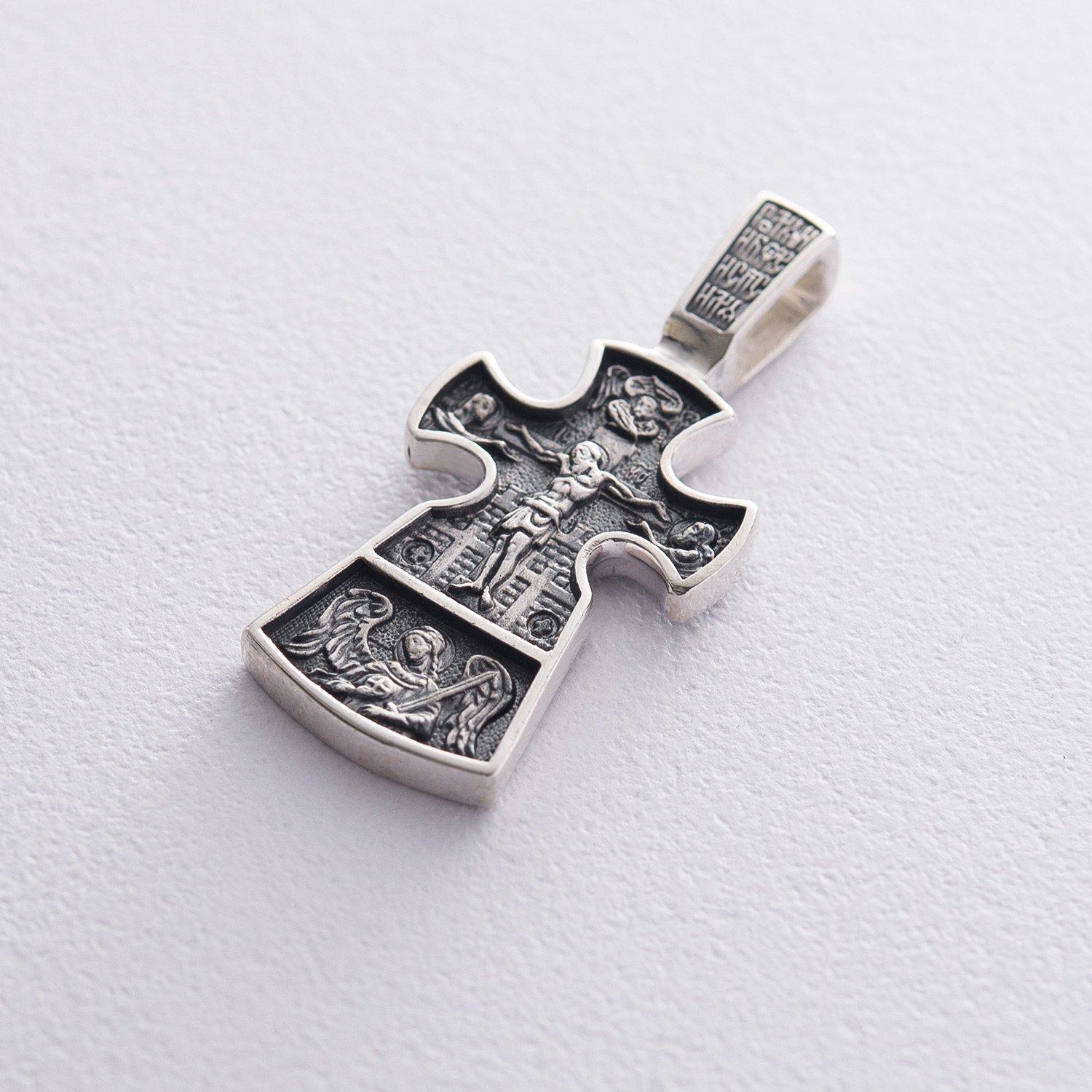 

Срібний православний хрест (чорніння) Розп яття. Розсудливий розбійник Oniks срібний