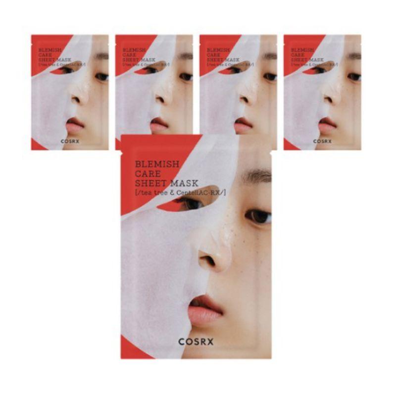 COSRX AC Blemish Sheet Mask 26ml x 5 Sheets – Soothing Face Mask for Acne-Prone & Sensitive Skin