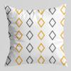 Geometric Pillowcase, Yellow and Gray Geometric Peach Skin Velvet Printed Pillow Cushion Cover, Sofa Car Backrest