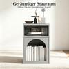Set of 2 nightstands, bedside table with open compartments, curved design