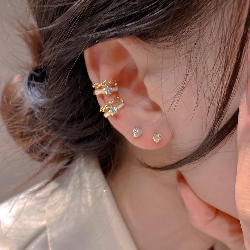 Nische Doppelte Ohrknochenclips Damen Einzigartig Süß Ohne Piercing High-End Design Back-to-School Atmosphäre Trendiger Modeschmuck