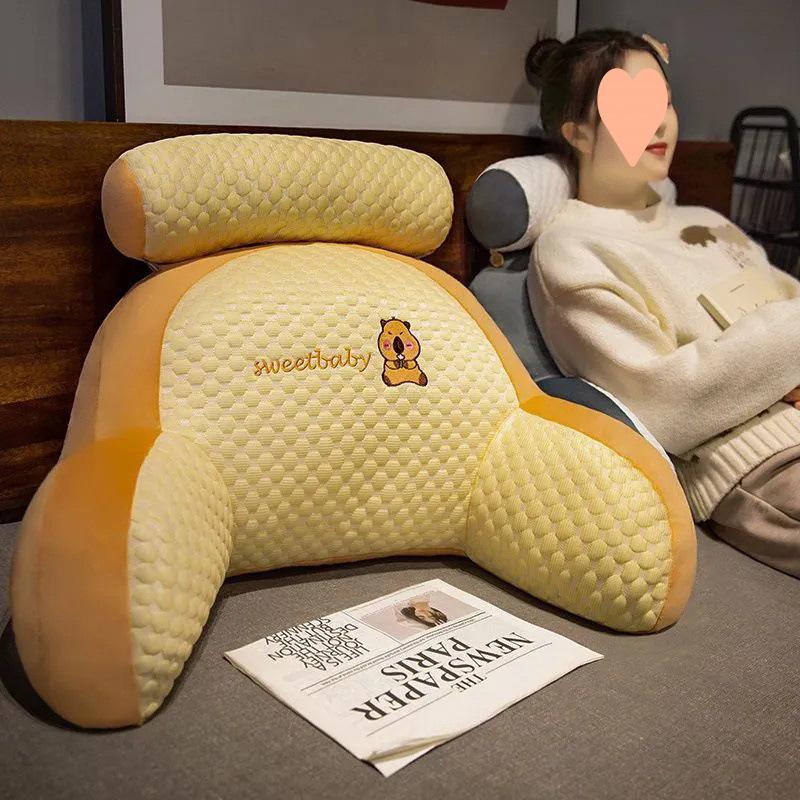 Ice Bean Soft Headboard Cushion: Protective Lumbar Support and Reading Pillow for Pregnant Women, Sofas, Beds, and Dorms.