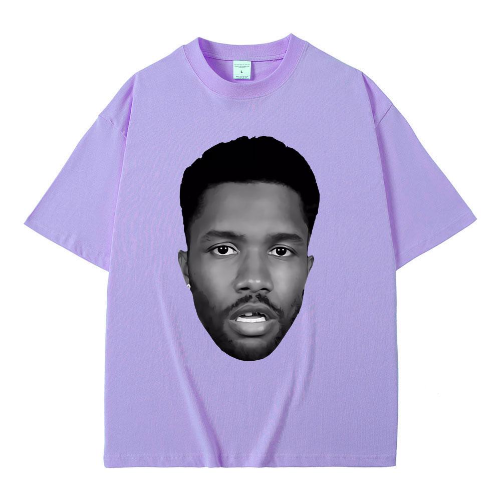 Rapper Frank Hip Hop Vintage Head Graphic Tshirt Men Ocean Fashion Cool T-shirt Blond Oversized T Shirts Men's Tops Short Sleeve