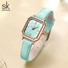 SHENGKE Fashion Black Leather Strap Woman Watches Top Luxury Women's Quartz Wristwatches Reloj Mujer Zegarek Damski