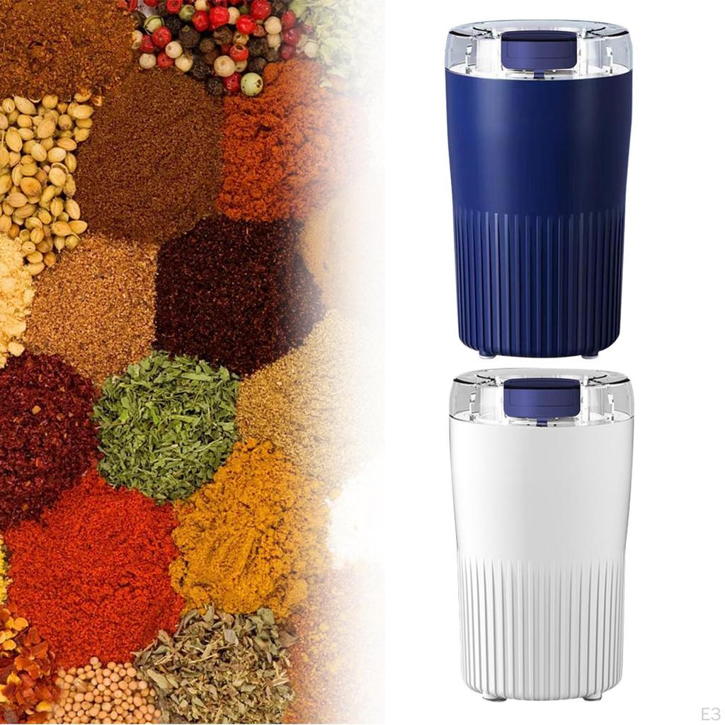 Electric Coffee Grinder Mill 300W Removable Chamber for Office Cafes Blue