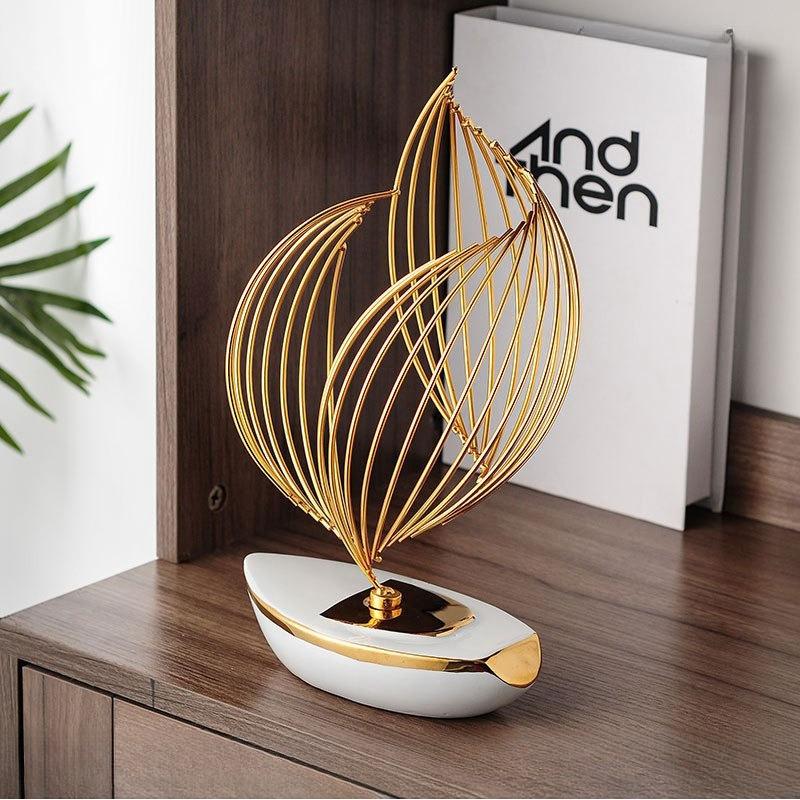 Minimalist Ceramic Metal Sculpture Modern Home Decoration Living Room Desktop Office Decoration Accessories Crafts Gifts W5315
