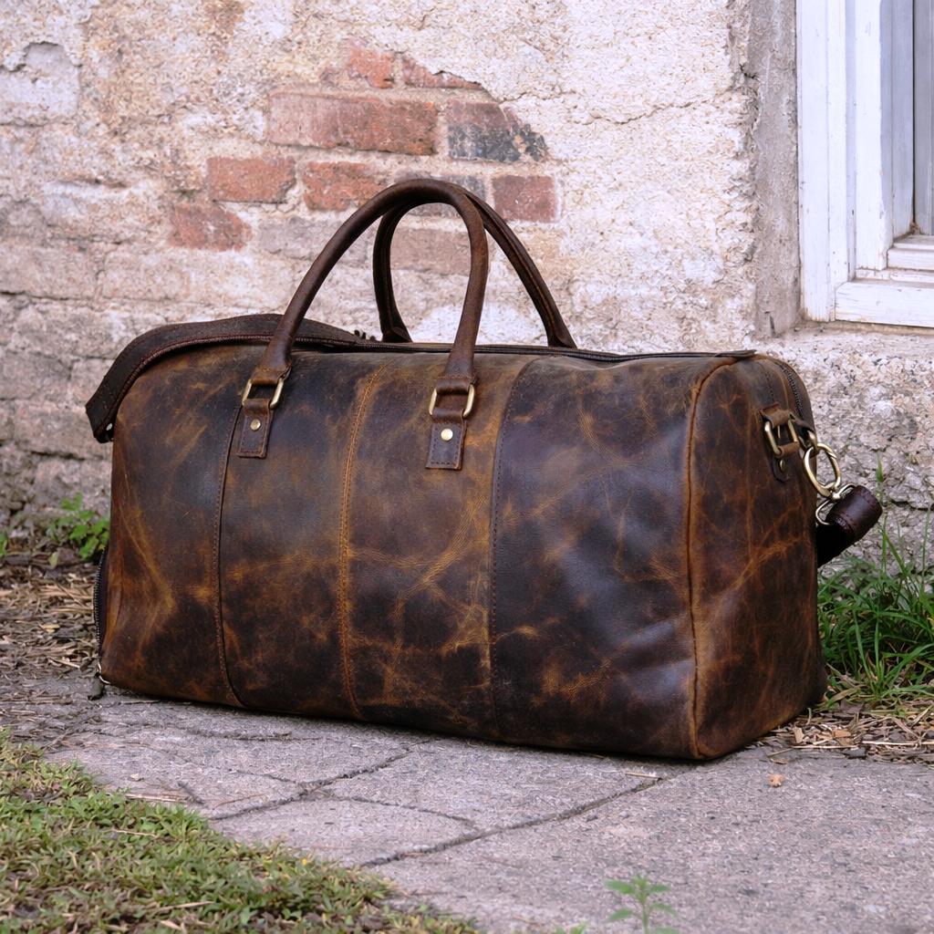 Mens&Womens Travel Bag, Full Grain Leather Duffel Bag, Personalisation Weekend Luggage Bag,Unique Christmas Gifts,Carry-on Bag