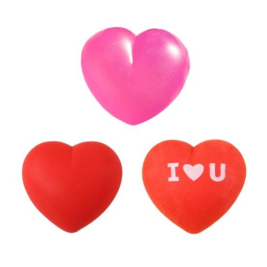 Red Love Heart Squeeze Toy Stress Relief Heart Shape Stress Ball Sensory Fidget Toy Decompression Tool Valentine's Day Gift Party Favors