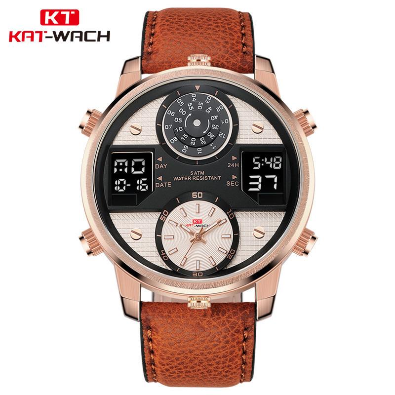 Large Dial Watch Men's Black Technology Multifunctional Waterproof Luminous Sports Student Quartz Electronic Watch