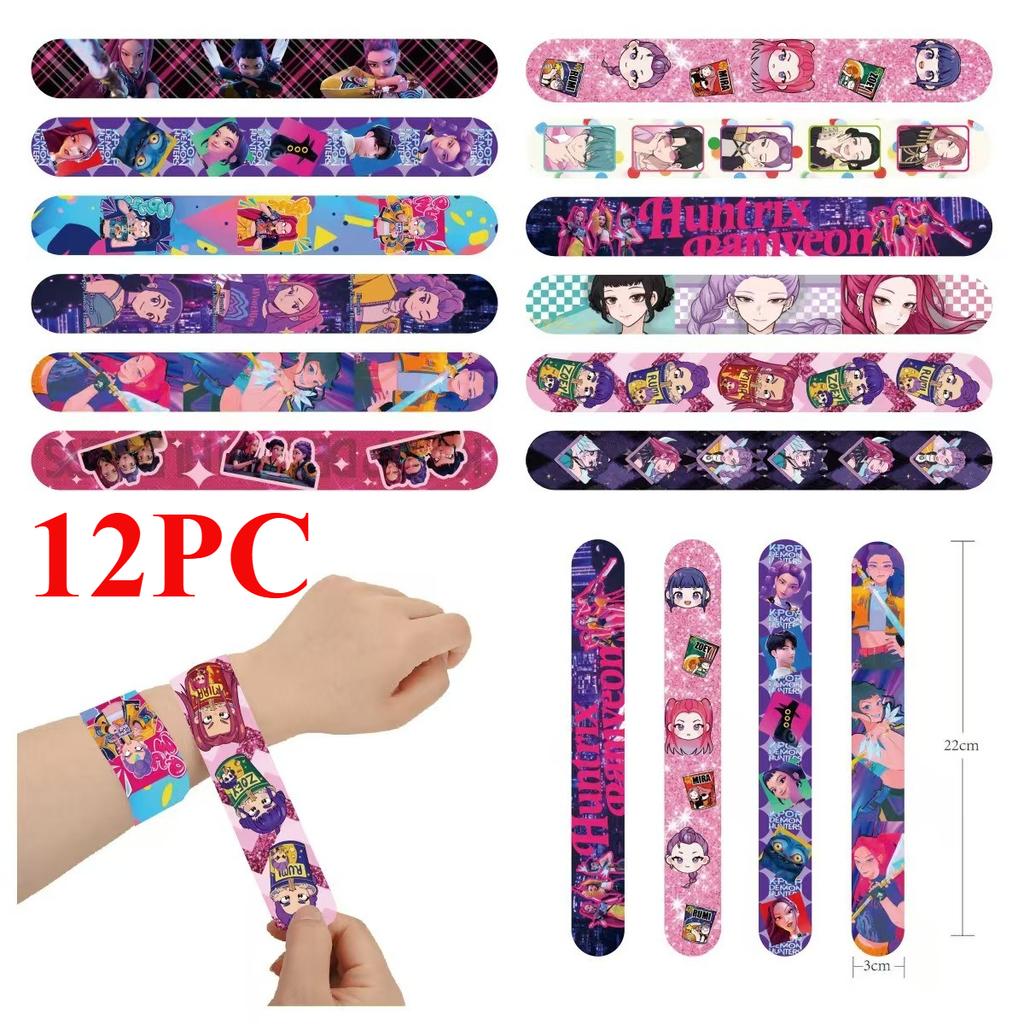 12/24/36 K-POP Demon Hunters Slap Bracelets Birthday Party Favors Christmas Stockings Filled Gift Bag for Kids Pressure Bracelet