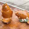 Wear Resistant Fountain Nozzle Sprinkler Multicolor Ceramic Carp Fish Statue  Yard Decoration
