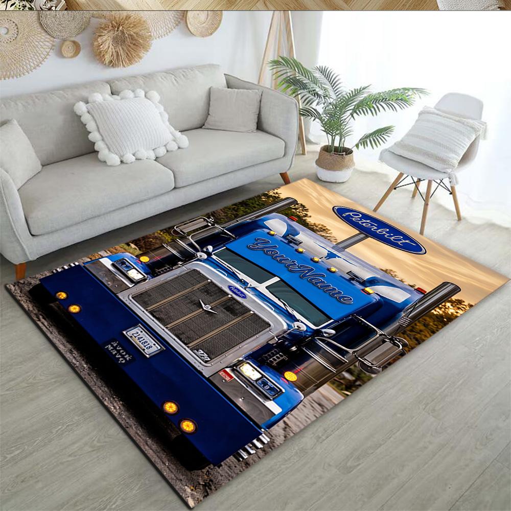 Peterbilt Heavy Trucks Customize Text Carpet Perfect for Hallway Kitchen Dormitory Balcony Antislip Carpet Office Home Decor Birthday/Christmas Gift