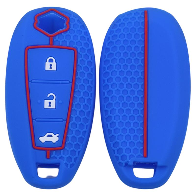 

Silicone Case for Suzuki 3-Button Remote Key (Alivio, Vitara, Kizashi, S-Cross, Alto) No separate packaging темно-синього кольору