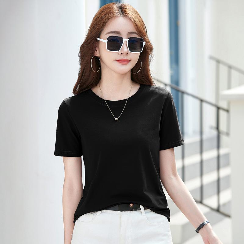 Sommer Damen T-Shirt Rundhals Kurzarm Lockeres Oberteil