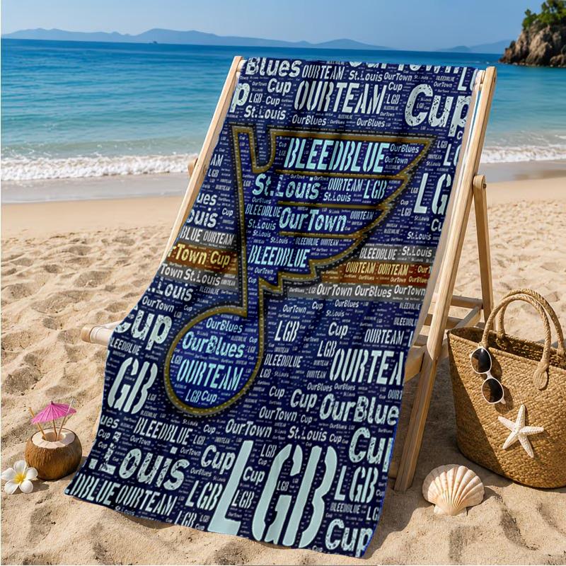 Cardinals And Blues Heart Beach Towel Microfiber Beach Towel, Lightweight and Quick-Dry, for Summer Travel, Swimming Pool Fan Birthday Gift