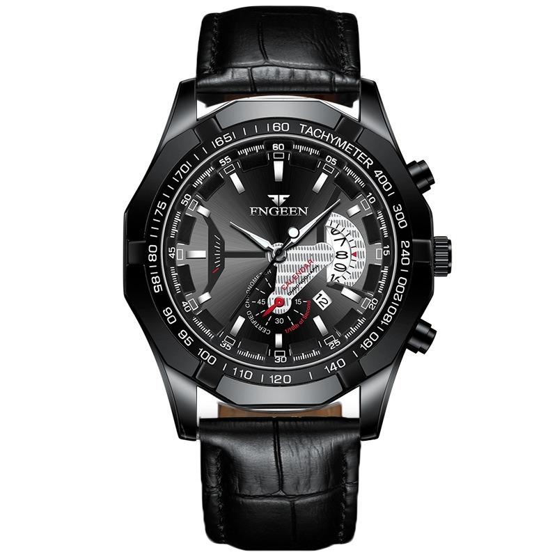 FNGEEN Watch Waterproof Dial Steel Strap Watch New Calendar Shrimp Skin Watch Creative Technology