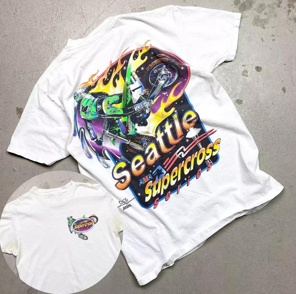 Хлопковая унисекс футболка Seattle Supercross 1998 L