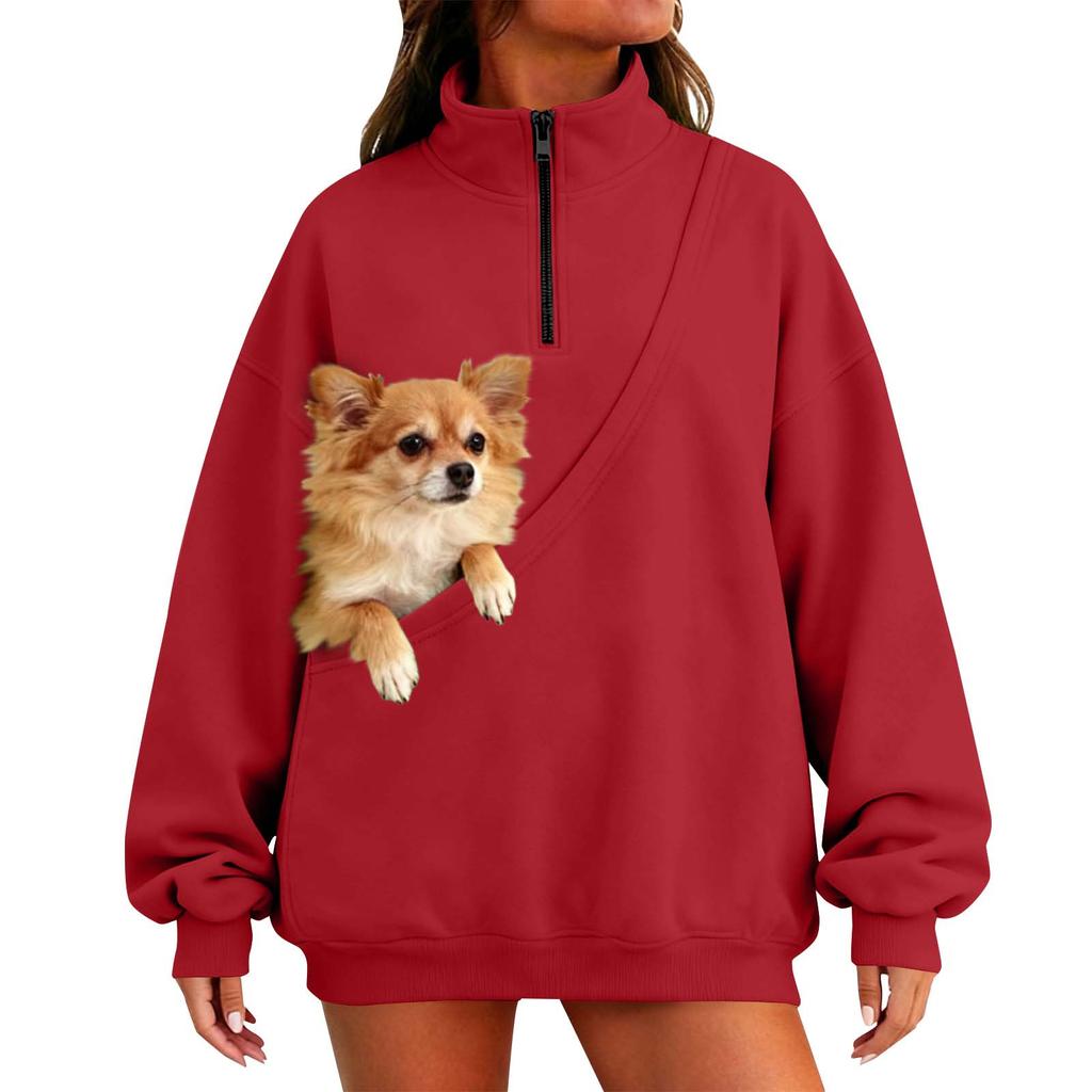 Women's Stand Collar Long Sleeve Sweatshirt Top