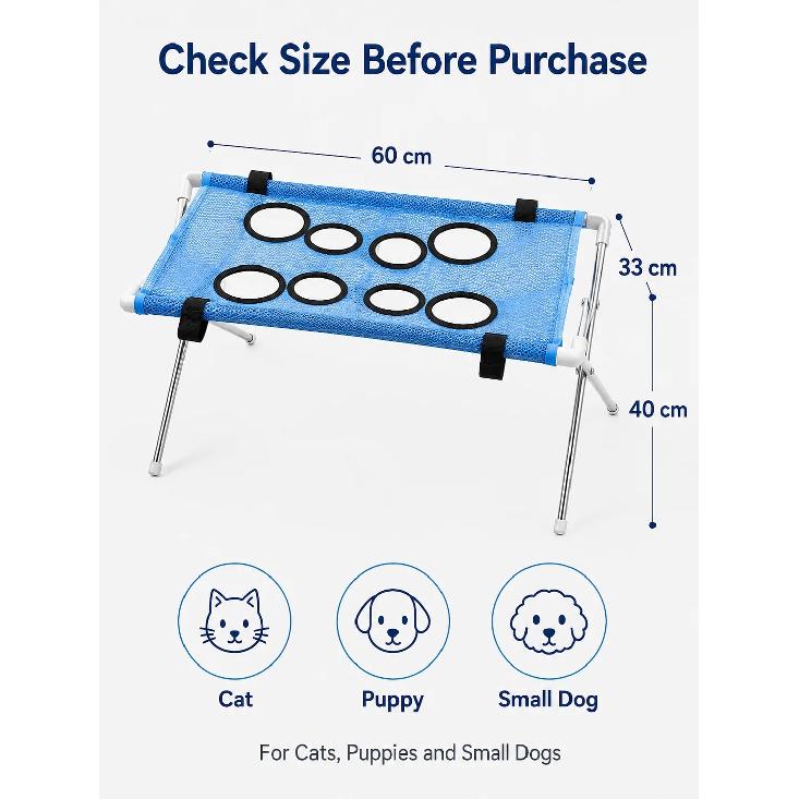 Pet Grooming Hammock Stand Foldable Dog Cat Nail Trimming Helper Mesh Bathing Drying Table for Small Pets