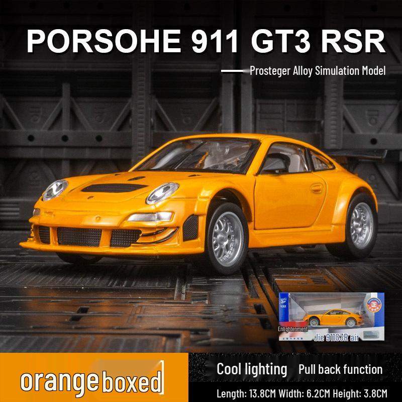 

Caipo Игрушечная машинка Porsche 911 GT3 из сплава с двойными открывающимися дверями и инерционным механизмом