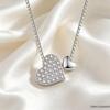 Women's Double Heart Necklace with Zircon Pendant - Luxury Clavicle Chain Gift