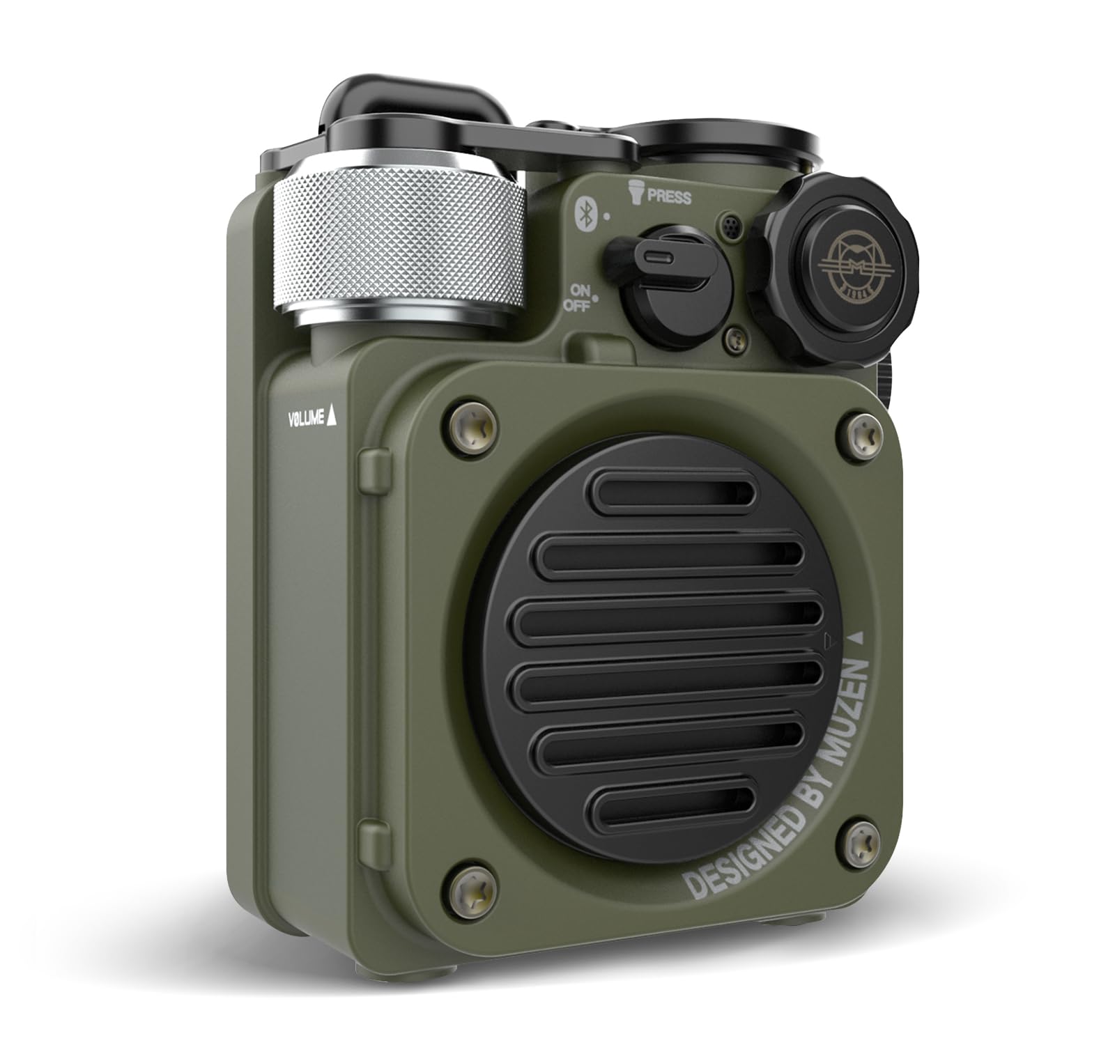 

MUZEN Wild Mini 2-го поколения, портативный уличный небольшой динамик с Bluetooth, водонепроницаемый IPX5, зарядка, 3 режима, фонарик Type-C (Джунгли Грин)