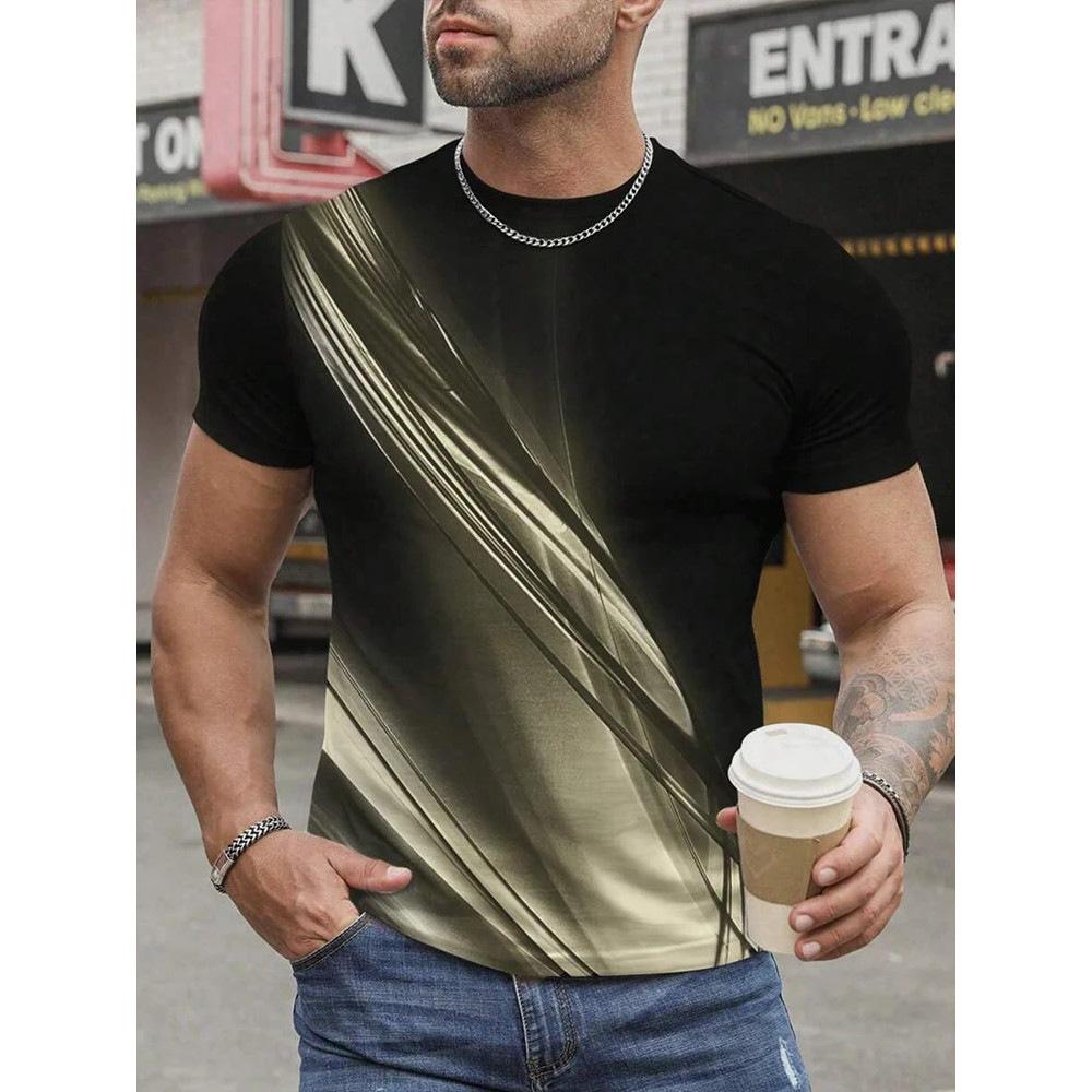 2026 New Men's T-shirt Summer Daily Casual Short Sleeved Top Sports Street Comfortable Print