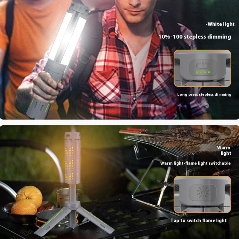 Outdoor Retractable Camping Lamp Portable Rechargeable Work Light 1000 Lumen Telescopic Hiking Fishing Home Emergency Lanterns
