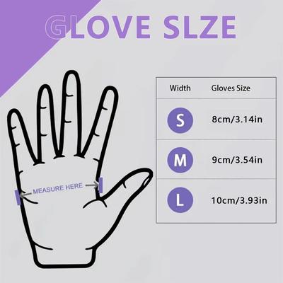10/20/50/100PCS Purple Disposable Nitrile Gloves,Waterproof Latex Free,For Household Cleaning  Food Safe Protective Work Gloves