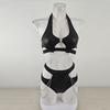 Metal Chain Buckle  Leather Neck Hanging Two-piece Set Of Fun Lingerie Set