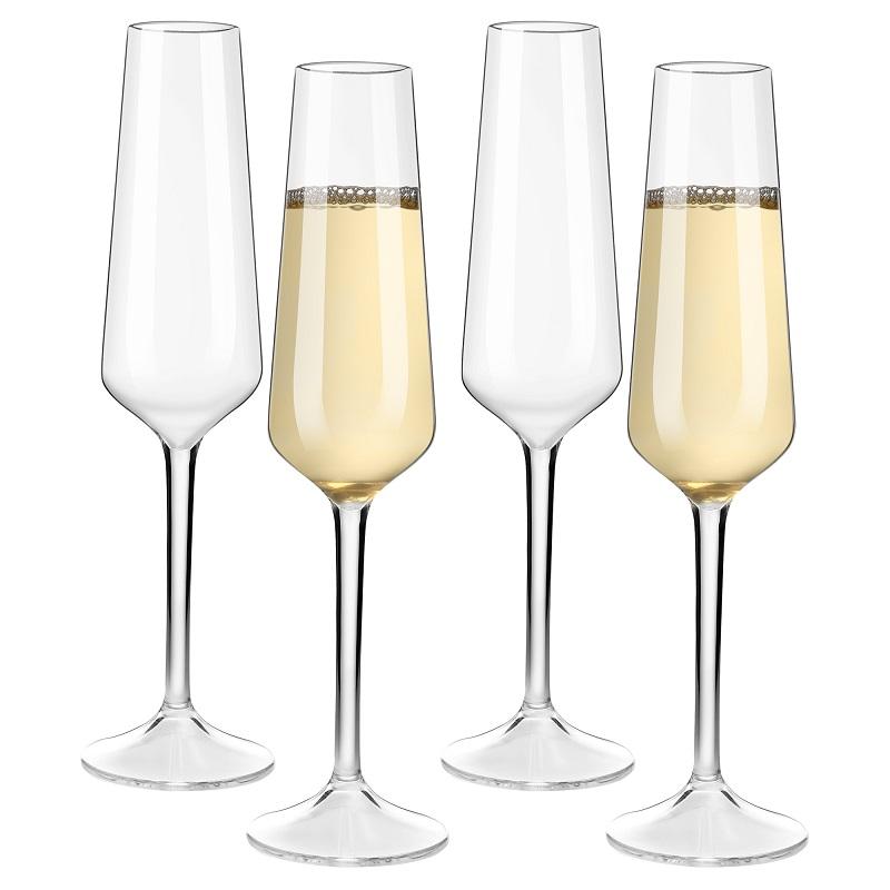 MICHLEY Unbreakable Champagne Flutes Floating Glasses Set Tritan Plastic Sparkling Wine Glass For Pool Wedding Party Barware